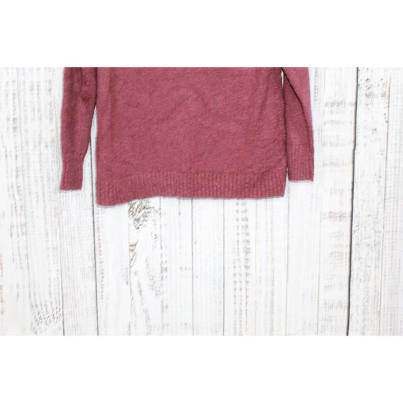 LL Bean Cotton Ragg Sweater Funnelneck Pullover Fair Isle Deep Wine L - Picture 3 of 10